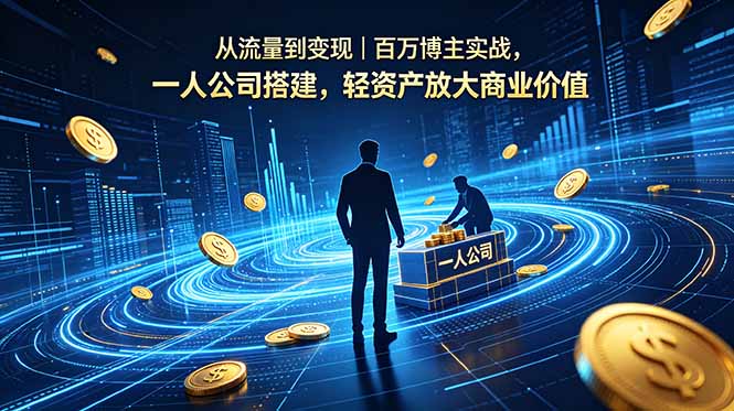 从流量到变现｜百万博主实战，一人公司搭建，轻资产放大商业价值-源创文化