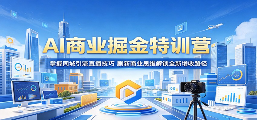 AI商业掘金特训营：掌握同城引流直播技巧，刷新商业思维解锁全新增收路径-源创文化