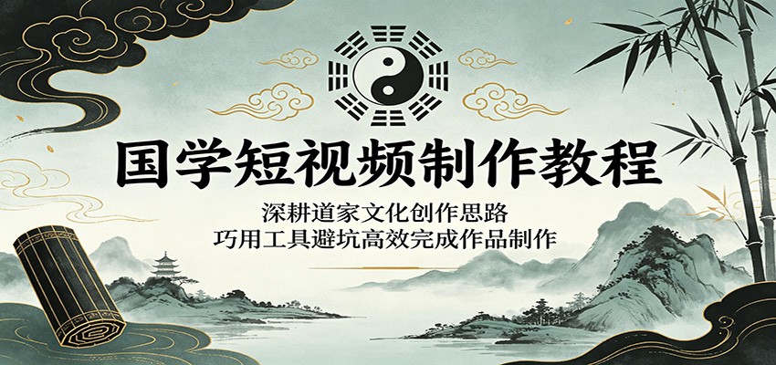 国学短视频制作教程：深耕道家文化创作思路，巧用工具避坑高效完成作品制作-源创文化