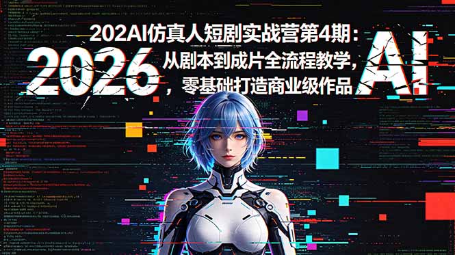 2026AI仿真人短剧实战营第4期：从剧本到成片全流程教学，零基础打造商业级作品-源创文化
