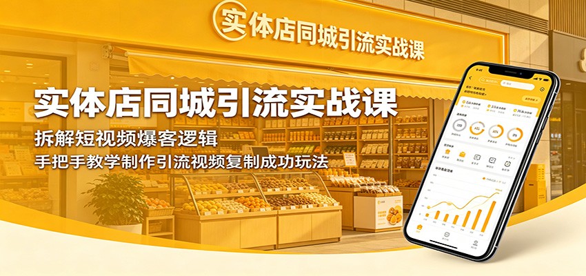 实体店同城引流实战课:拆解短视频爆客逻辑,手把手教学制作引流视频复制成功玩法-源创文化