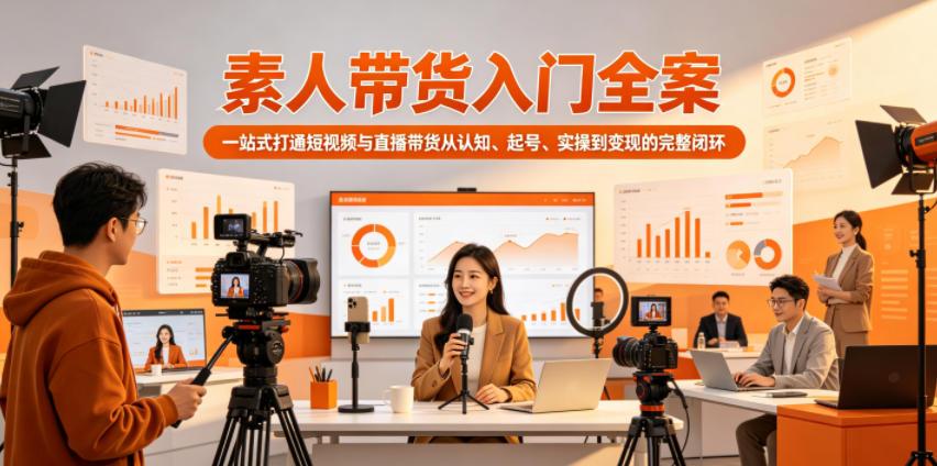 素人带货入门全案，一站式打通短视频与直播带货从认知、起号、实操到变现的完整闭环-源创文化