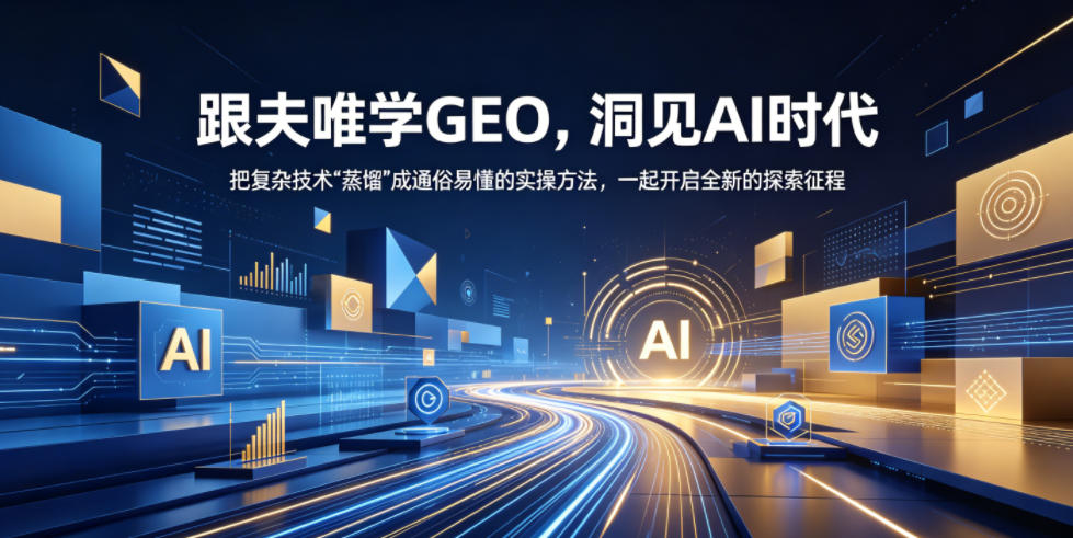 跟夫唯学GEO,洞见AI时代,把复杂技术“蒸馏”成通俗易懂的实操方法,一起开启全新的探索征程-源创文化