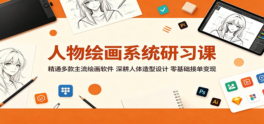 人物绘画系统研习课：精通多款主流绘画软件，深耕人体造型设计，零基础接单变现-源创文化