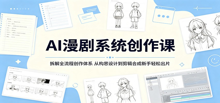 AI漫剧系统创作课：拆解全流程创作体系，从构思设计到剪辑合成新手轻松出片-源创文化
