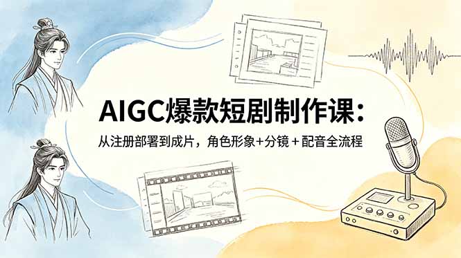 AIGC爆款短剧制作课:从注册部署到成片,角色形象+分镜+配音全流程-源创文化