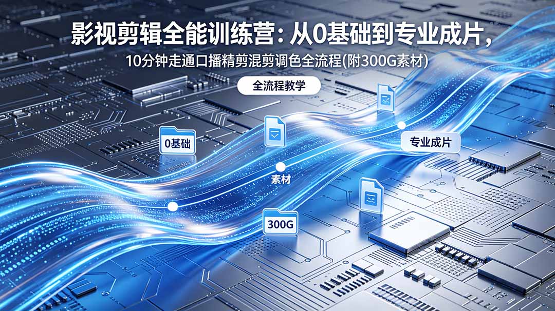 2026影视剪辑全能实战课|0基础到专业成片,全流程教学,高清带300G素材-源创文化
