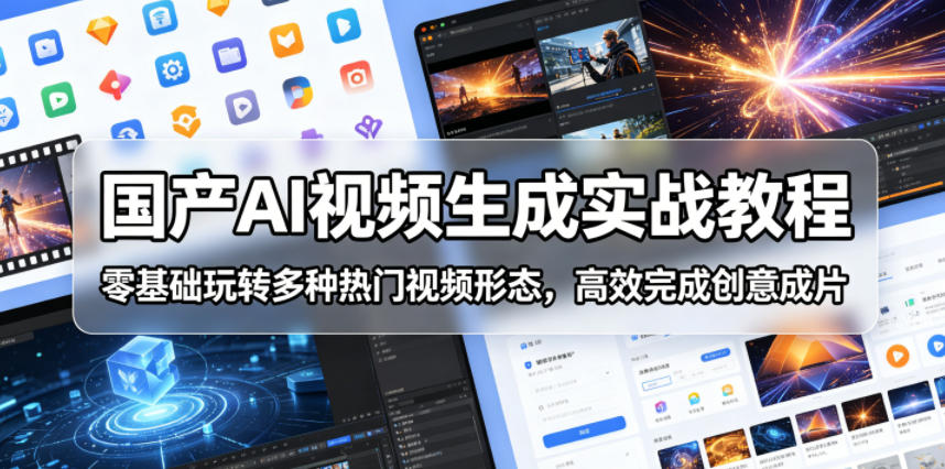 国产AI视频生成实战教程,零基础玩转多种热门视频形态,高效完成创意成片-源创文化