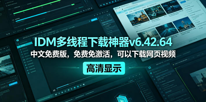 IDM多线程下载神器v6.42.64中文免费版,免费免激活,可以下载网页视频(例如飞书文档内的视频)-源创文化