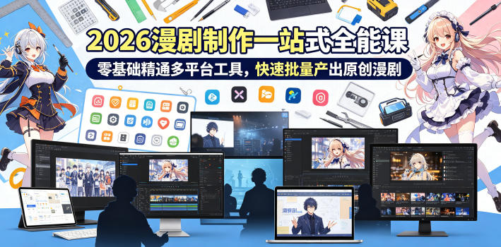 2026 AI漫剧制作一站式全能课,零基础精通多平台工具,快速批量产出原创漫剧-源创文化