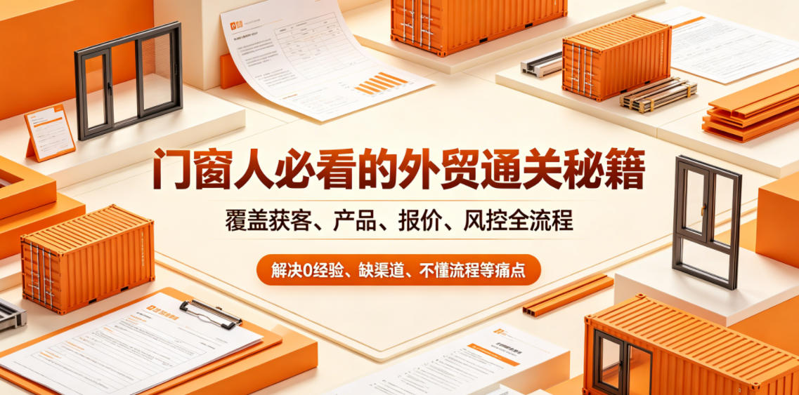 门窗人必看的外贸通关秘籍,块覆盖获客、产品、报价、风控全流程,解决0经验、缺渠道、不懂流程等痛点-源创文化