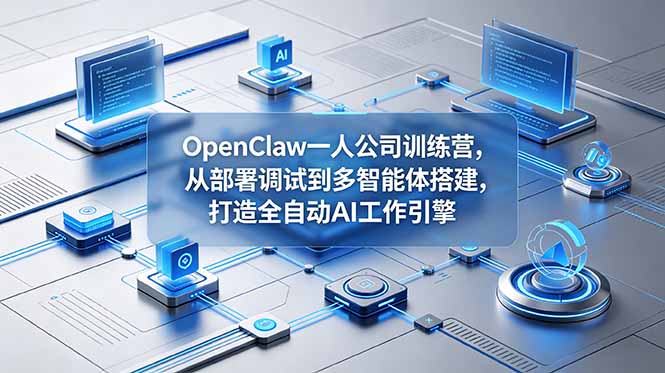 OpenClaw 一人公司训练营，从部署调试到多智能体搭建，打造全自动 AI 工作引擎-源创文化