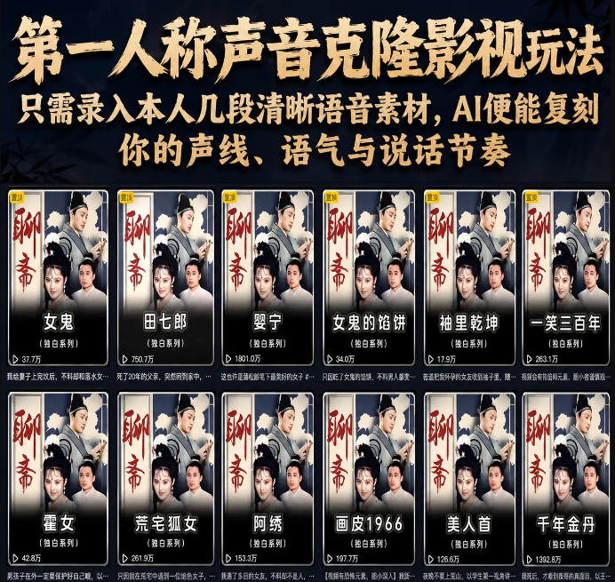 第一人称声音克隆影视玩法,只需录入本人几段清晰语音素材,AI便能复刻你的声线、语气与说话节奏-源创文化