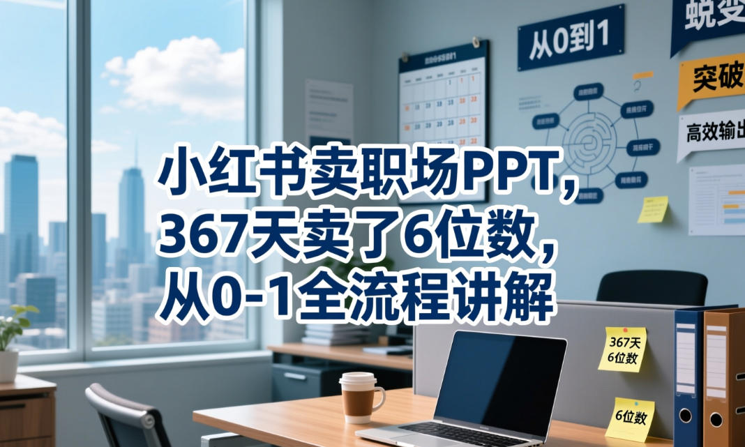 小红书卖职场PPT,367天卖了6位数,从0-1全流程讲解-源创文化