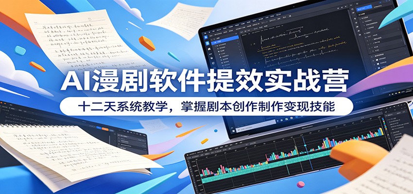 AI漫剧软件提效实战营：十二天系统教学，掌握剧本创作制作变现技能-源创文化