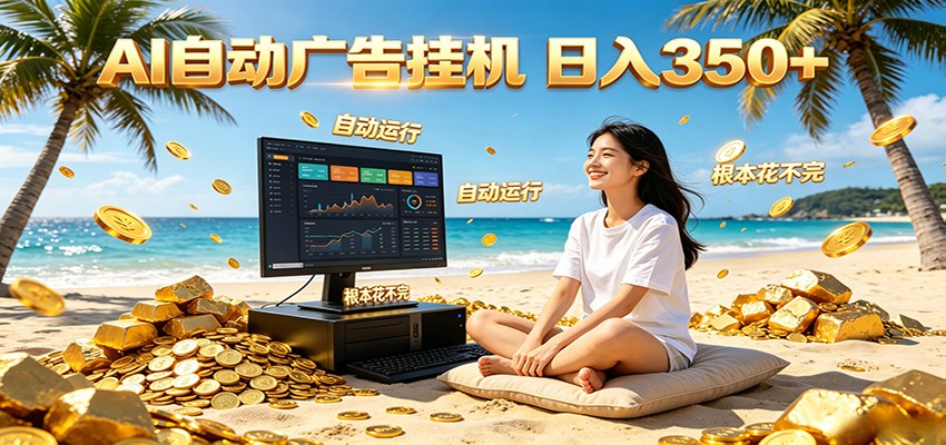 AI自动广告挂机 日入350+ 真正做到躺赚式变现,根本花不完!-源创文化