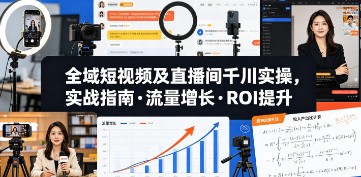 全域短视频及直播间千川实操，实战指南·流量增长·ROI提升(更新)-源创文化