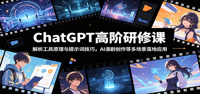 ChatGPT高阶研修课：解析工具原理与提示词技巧，AI漫剧创作等多场景落地应用-源创文化