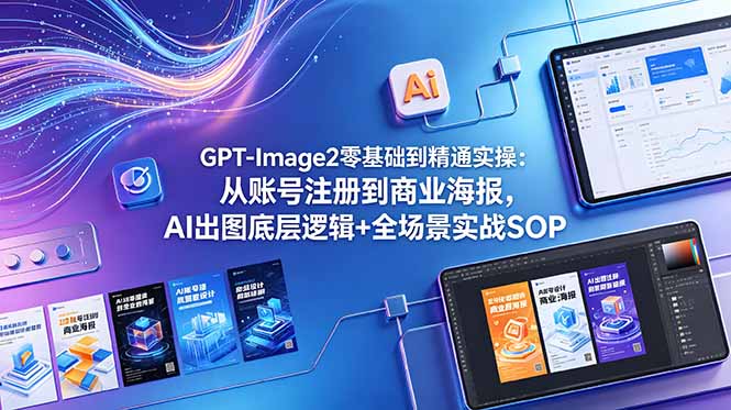 GPT-Image2零基础到精通实操:从账号注册到商业海报,AI出图底层逻辑+全场景实战SOP-源创文化