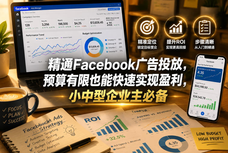 精通Facebook广告投放,预算有限也能快速实现盈利,小中型企业主必备【原创双语字幕】-源创文化