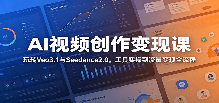 AI视频创作变现课:玩转Veo3.1与Seedance2.0,工具实操到流量变现全流程-源创文化