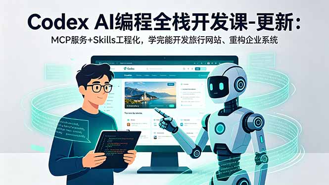 Codex AI编程全栈开发课-更新:MCP服务+Skills工程化,学完能开发旅行网站、重构企业系统-源创文化