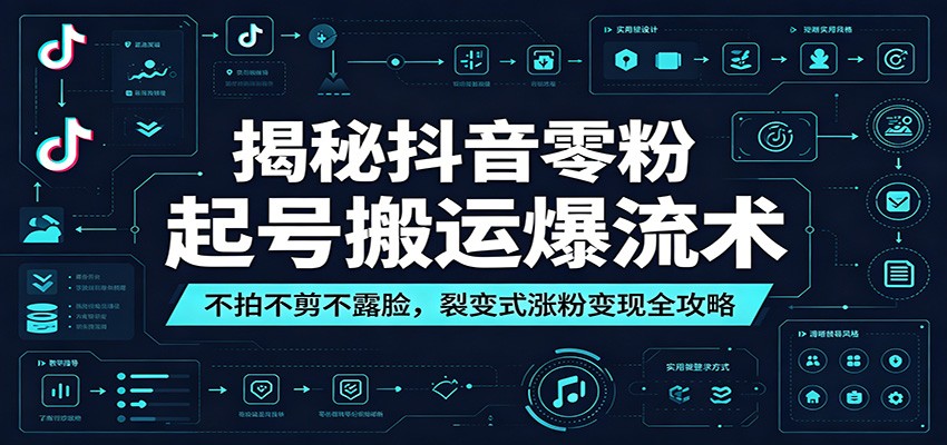 揭秘抖音零粉起号搬运爆流术:不拍不剪不露脸,裂变式涨粉变现全攻略-源创文化