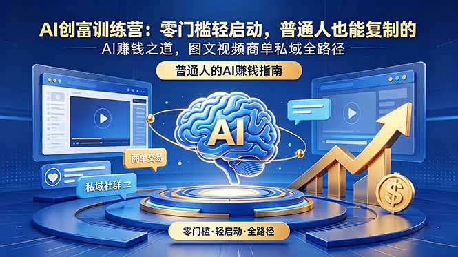 AI创富训练营:零门槛轻启动,普通人也能复制的AI赚钱之道,图文视频商单私域全路径-源创文化