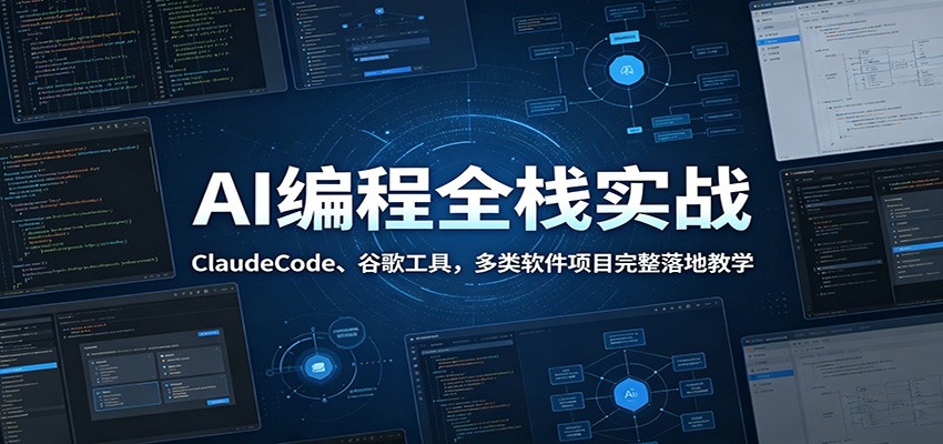 AI编程全栈实战:ClaudeCode、谷歌工具,多类软件项目完整落地教学-源创文化