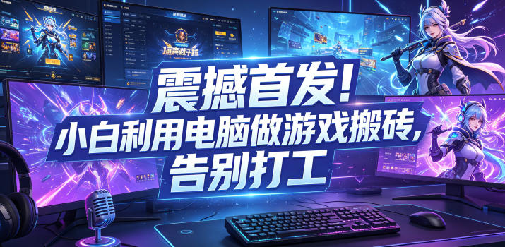 震撼首发!小白利用电脑做游戏搬砖,告别打工【揭秘】-源创文化