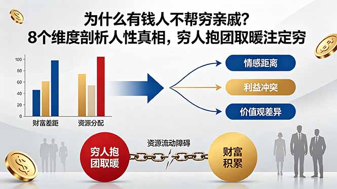 付费文章:为什么有钱人不帮穷亲戚?8个维度剖析人性真相,穷人抱团取暖注定穷-源创文化