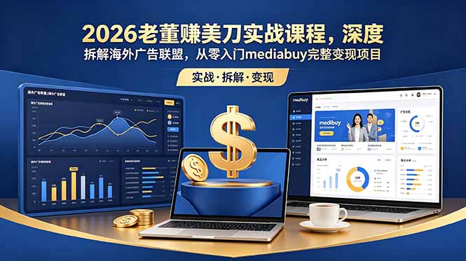 2026老董赚美刀实战课程，深度拆解海外广告联盟，从零入门mediabuy完整变现项目-源创文化