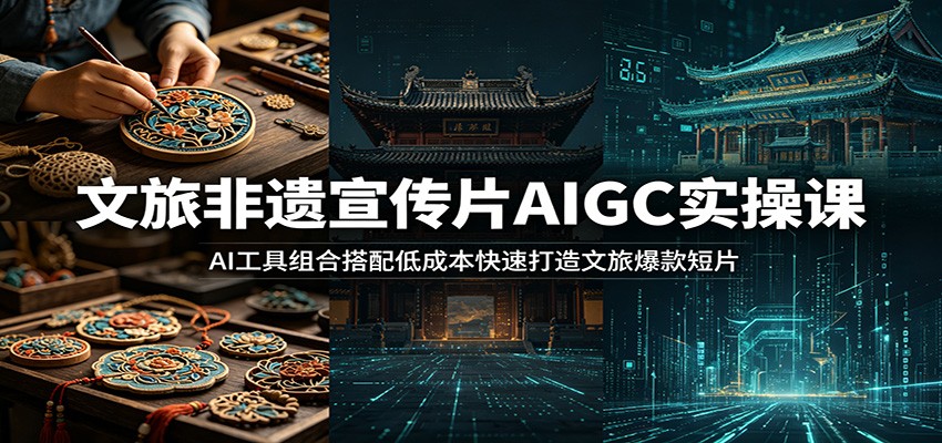 文旅非遗宣传片AIGC实操课：AI工具组合搭配低成本快速打造文旅爆款短片-源创文化