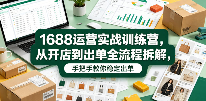 1688运营实战训练营,从开店到出单全流程拆解,手把手教你稳定出单(更新0620)-源创文化