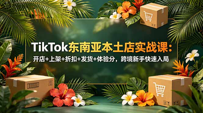 TikTok东南亚本土店实战课:开店+上架+折扣+发货+体验分,跨境新手快速入局-源创文化