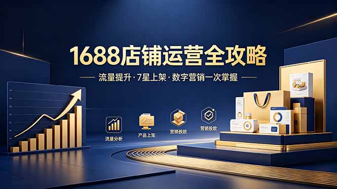 1688店铺没流量?产品上架不到7星?数字营销不会投?全套运营技能一次学(更新6月-源创文化