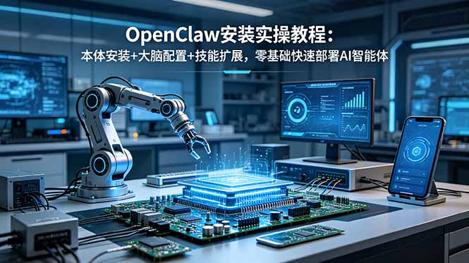 OpenClaw安装实操教程:本体安装+大脑配置+技能扩展,零基础快速部署AI智能体-源创文化