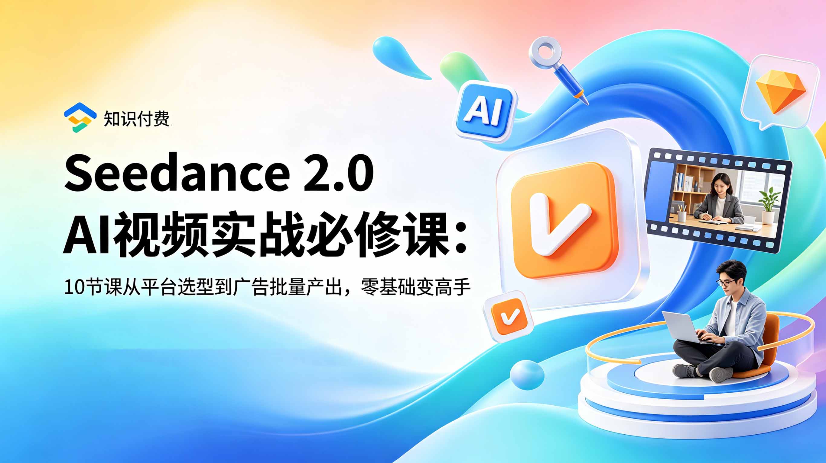 Seedance 2.0 AI视频实战必修课:10节课从平台选型到广告批量产出,零基础变高手-源创文化