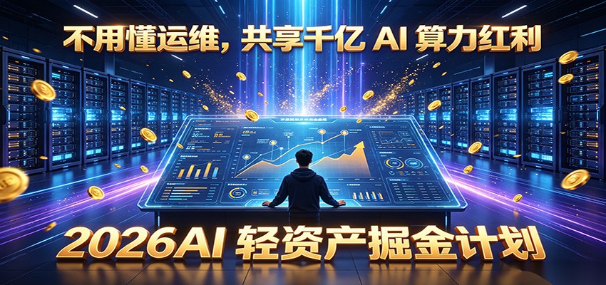 不用懂运维,共享千亿 AI 算力红利,2026AI 轻资产掘金计划-源创文化
