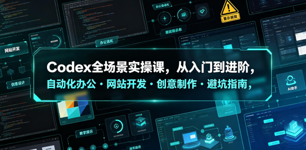 Codex全场景实操课,从入门到进阶,自动化办公・网站开发・创意制作・避坑指南,全流程教学-源创文化