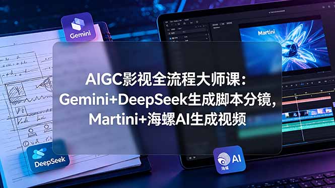 AIGC影视全流程大师课:Gemini+DeepSeek生成脚本分镜,Martini+海螺AI生成视频-源创文化