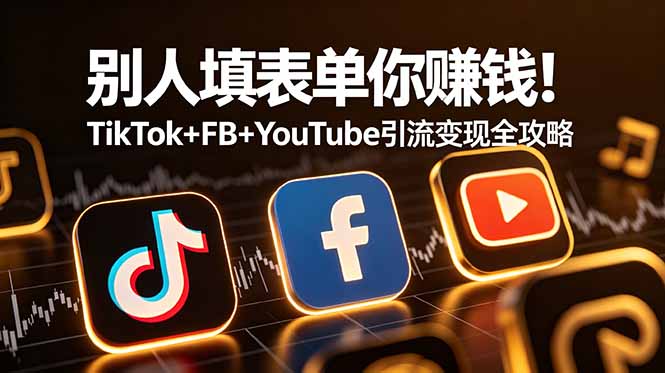 别人填表单你赚钱!TikTok+FB+YouTube 引流变现全攻略【原创双语字幕】-源创文化