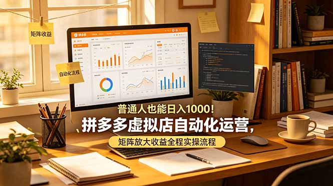 普通人也能日入 1000!拼多多虚拟店自动化运营,矩阵放大收益全程实操流程-源创文化