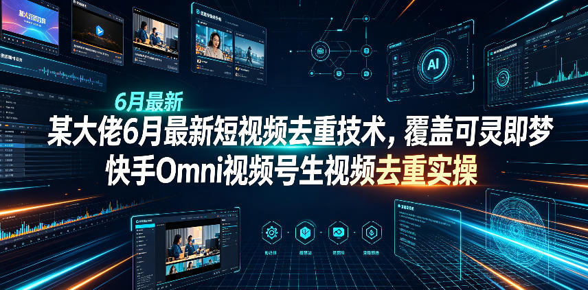某大佬6月最新短视频去重技术,覆盖可灵即梦快手Omni视频号生视频去重实操-源创文化