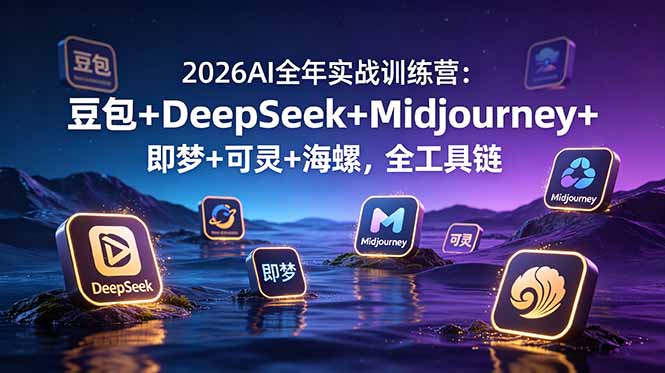 2026AI全年实战训练营：豆包+DeepSeek+Midjourney+即梦+可灵+海螺，全工具链-源创文化