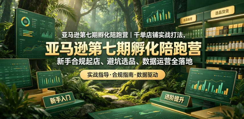亚马逊第七期孵化陪跑营｜千单店铺实战打法，新手合规起店、避坑选品、数据运营全落地(更新0625)-源创文化