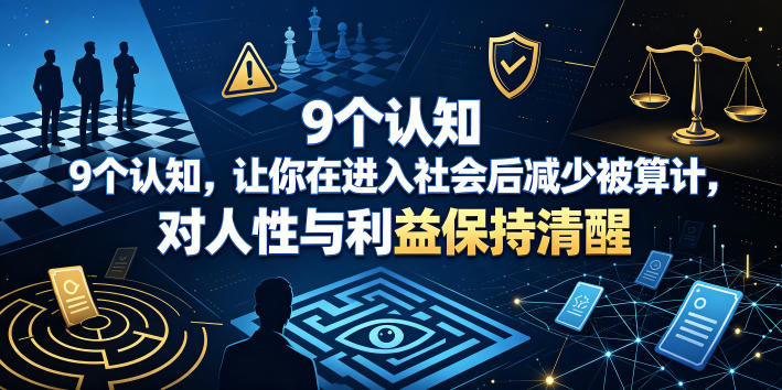 付费文章：9个认知，让你在进入社会后减少被算计，对人性与利益保持清醒-源创文化