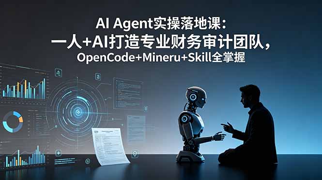 AI Agent实操落地课：一人+AI打造专业财务审计团队，OpenCode+Mineru+Skill全掌握-源创文化