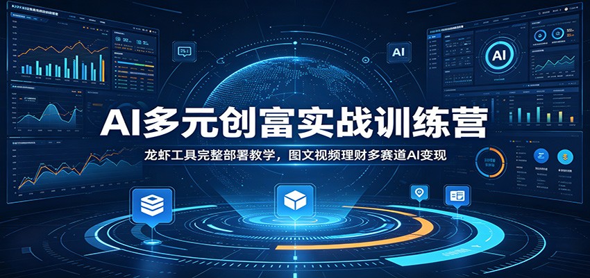 AI多元创富实战训练营：龙虾工具完整部署教学，图文视频理财多赛道AI变现-源创文化