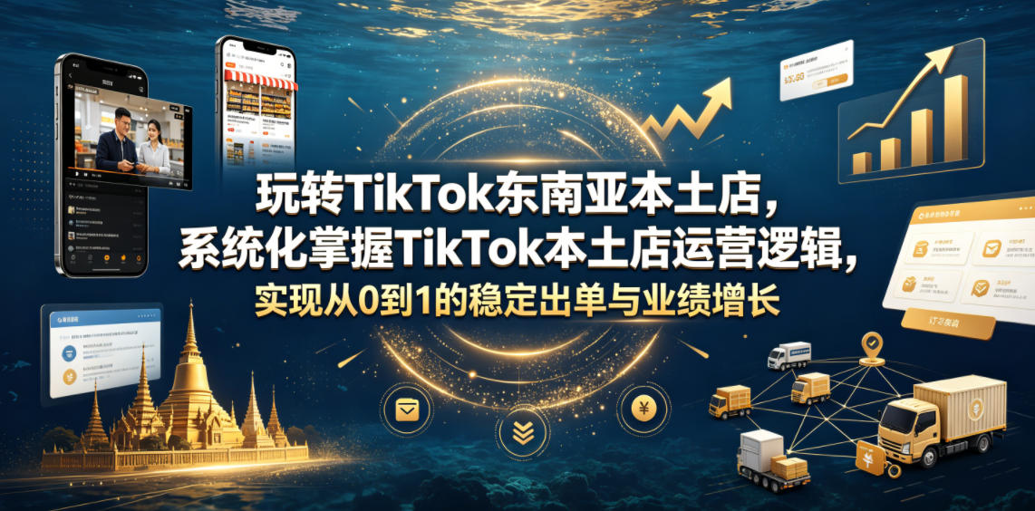 玩转TikTok东南亚本土店，系统化掌握TikTok本土店运营逻辑，实现从0到1的稳定出单与业绩增长-源创文化